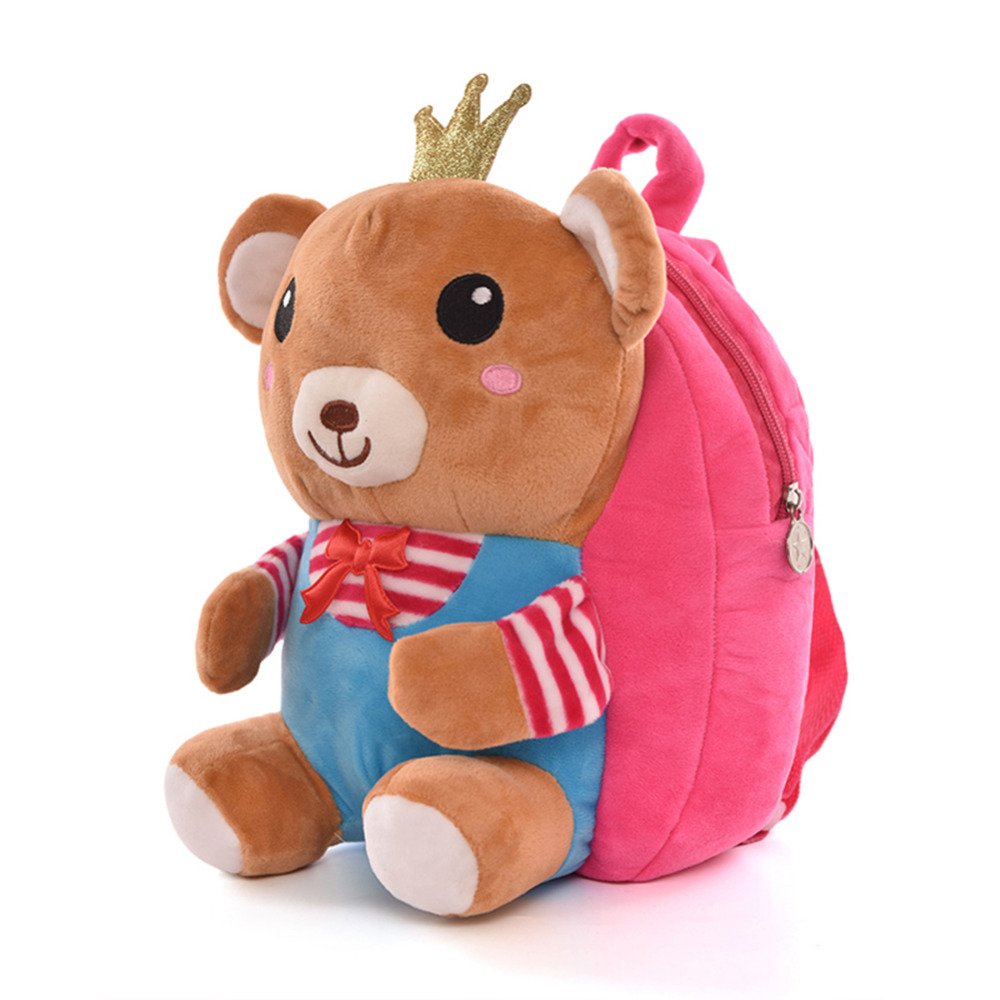 Plush Toddler Backpack Crown Bear Animal Backpack 