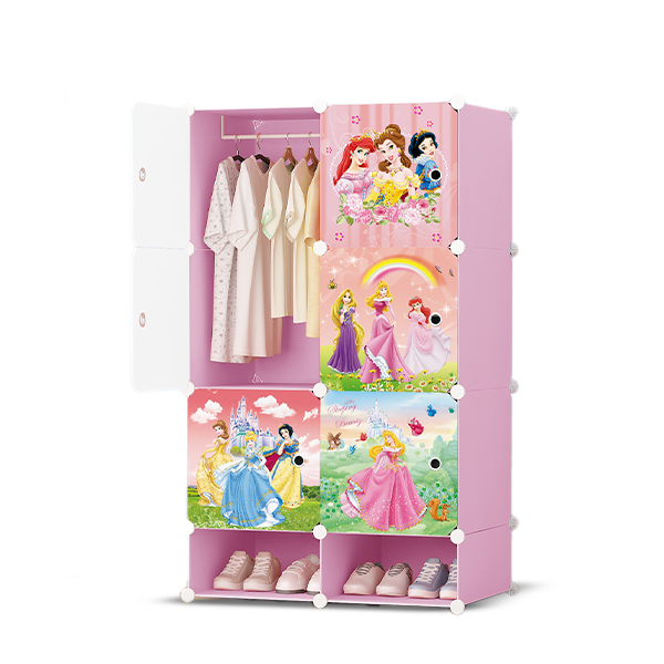 DIY Cabinet 6 Cubes with Shoe Rack- Disney Princess