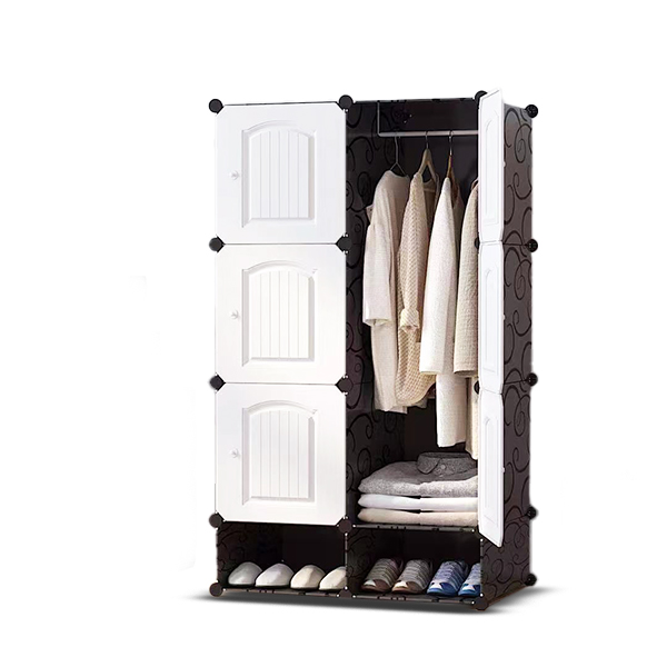 DIY Cabinet 6 Cubes with Clothes Hanger and Shoe Rack
