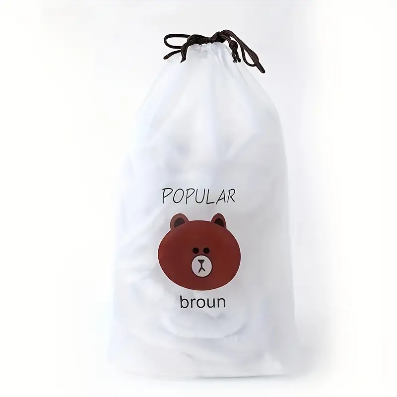Broun Disposable Food Cover Elastic Plastic Wrap 100 Pcs