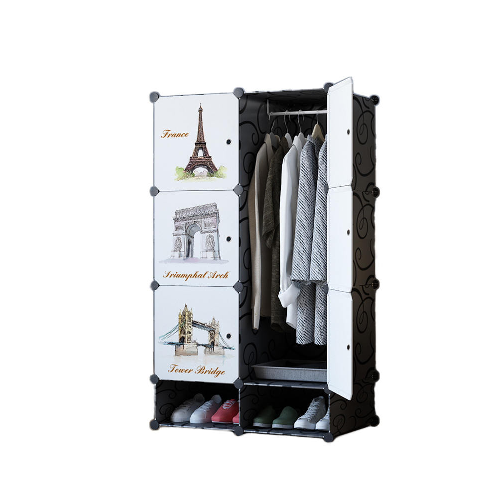 DIY Cabinet 8 Cubes with Shoe Rack- Kids Ward Robe